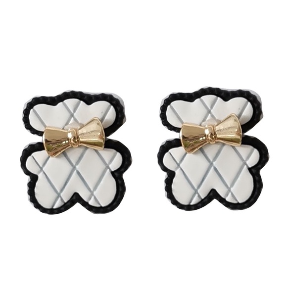 💙💕💕last one Cute Plaid Bears Stud Earrings - Picture 5 of 9